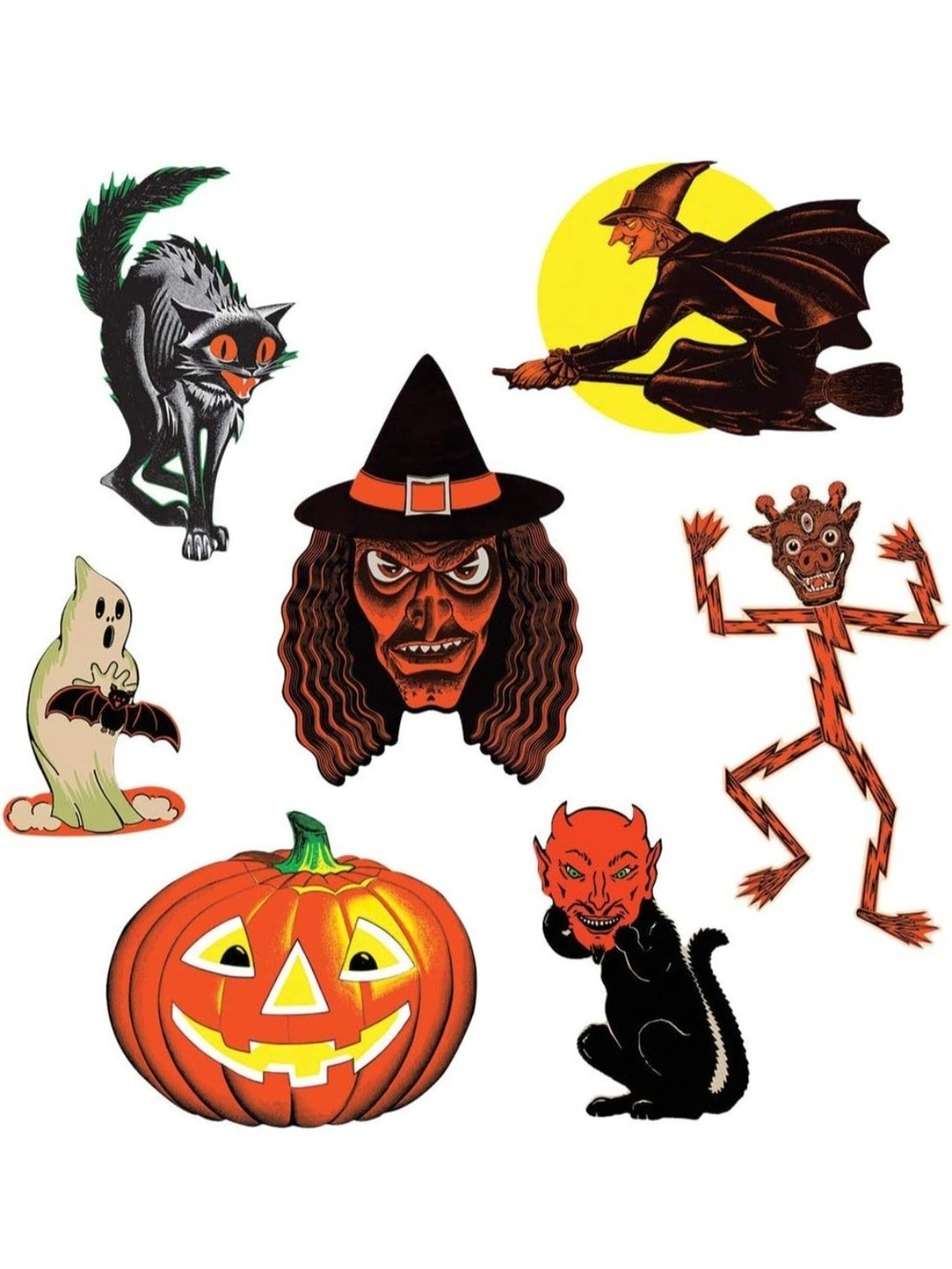 Vintage Halloween Classic Cutouts 7 Pieces - Picture 5 of 5